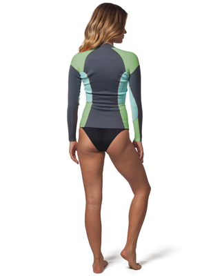 Ορμητικό μέτωπο φερμουάρ Swimwear φρουράς των γυναικών λαιμών πληρώματος με τον πολυεστέρα 20 80% νάυλον προμηθευτής